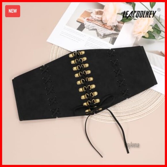 Vintage Wide Corset Belt, Elastic Waist Belt for Dresses & Costumes